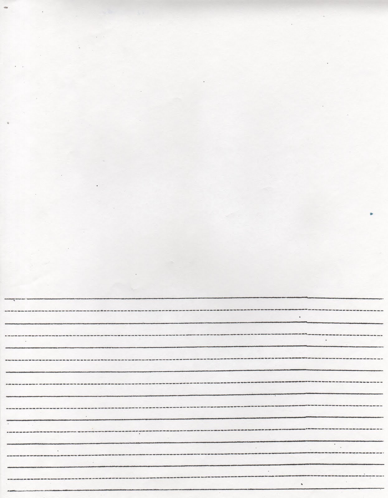 Writing paper half lined half blank